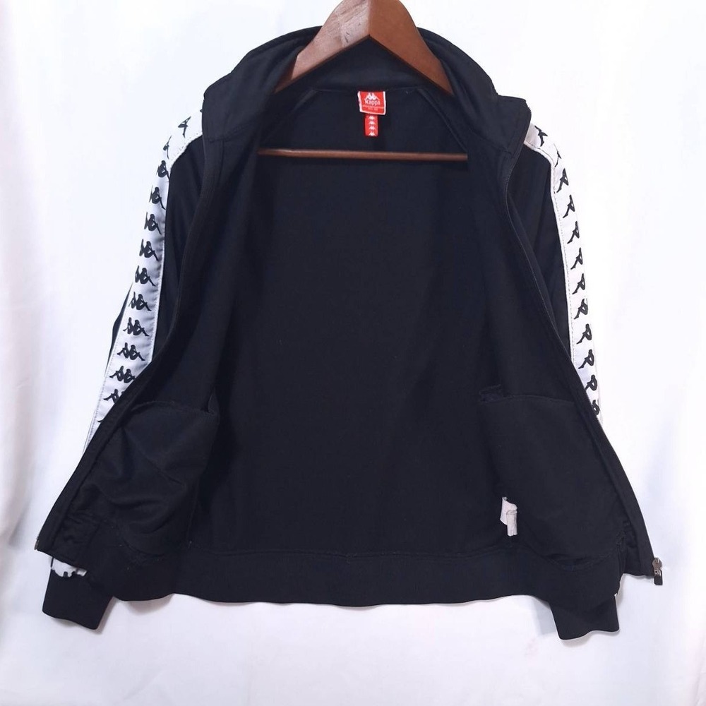 Kappa Track Jacket‎ Full Zip Black White Logo Tape Athleisure Womens S Retro - Picture 3 of 11